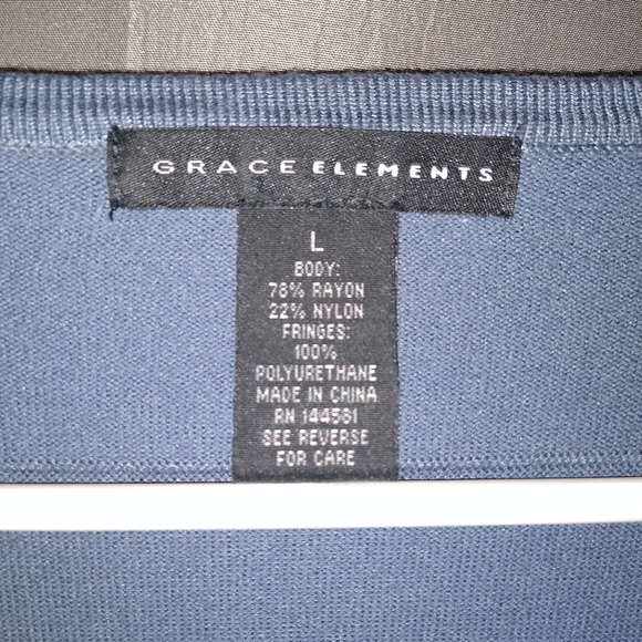 Grace elements lightweight blue leather fringe jacket - Picture 2 of 3